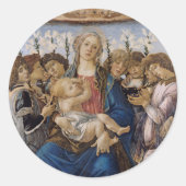 Botticelli Mary Jesus und singen Engel Runder Aufkleber (Vorderseite)