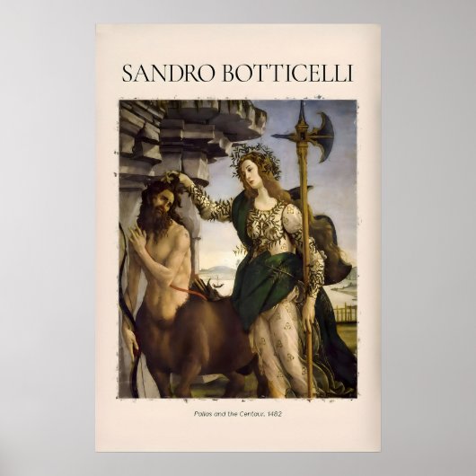 Botticelli Pallas und der Zentaur Minerva Kunst Poster (Vorne)