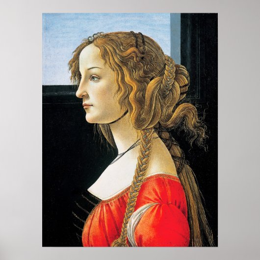 Botticelli Portrait einer jungen Frau Poster (Vorne)