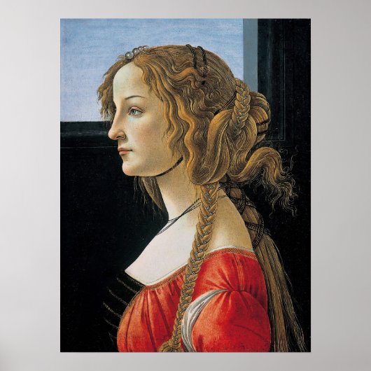 Botticelli Portrait von Simonetta Vespucci Poster (Vorne)