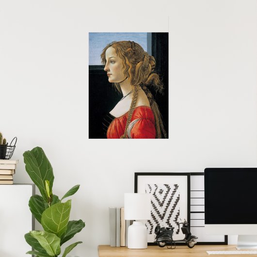 Botticelli Portrait von Simonetta Vespucci Poster (Heimbüro)