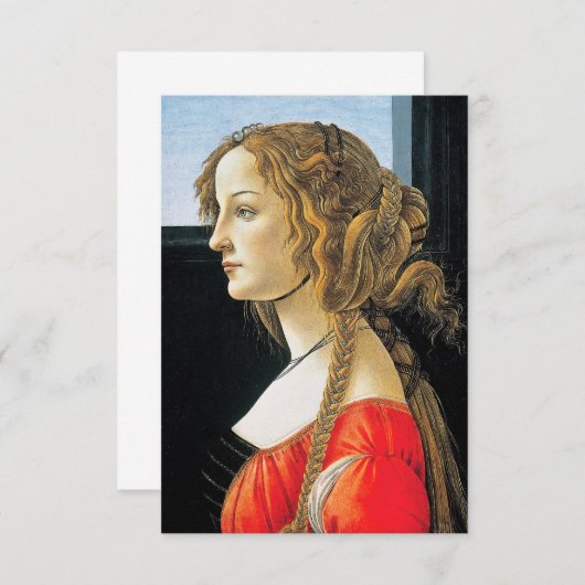 Botticelli Porträt eine junge Frauen-der Einladung (Vorne/Hinten)