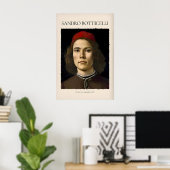 Botticelli Porträt junger Mann rote Mütze 1483 Kun Poster (Heimbüro)