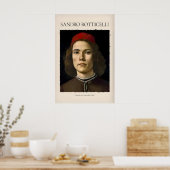 Botticelli Porträt junger Mann rote Mütze 1483 Kun Poster (Küche)
