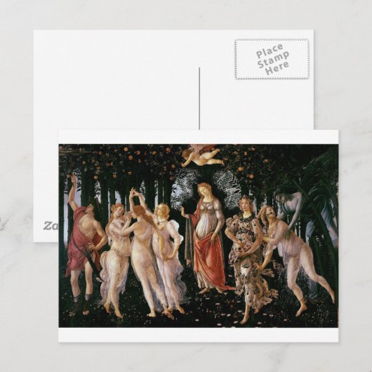 Botticelli-primavera Postkarte (Vorne/Hinten)