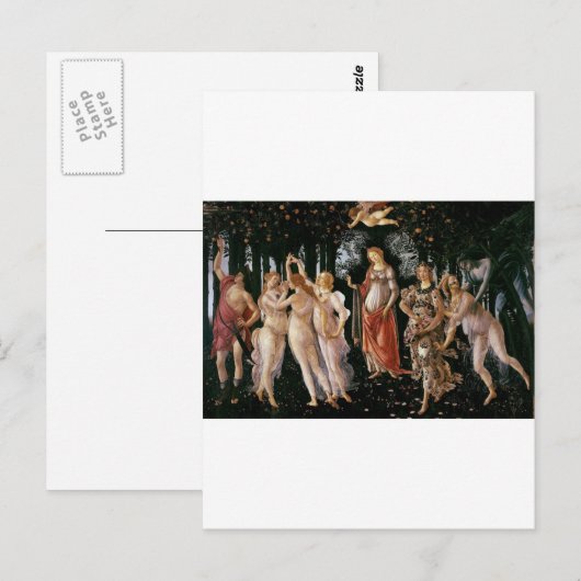 Botticelli-primavera Postkarte (Vorne/Hinten)