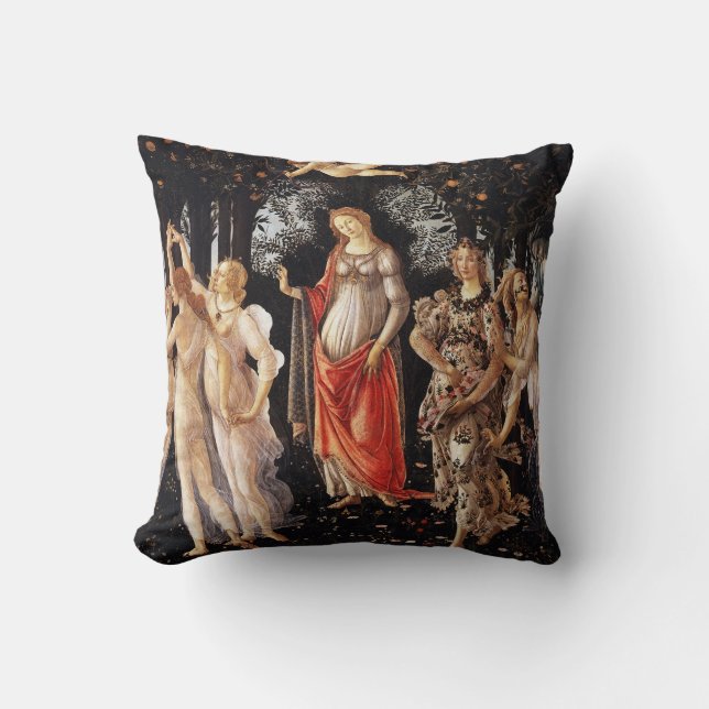 Botticelli Primavera Throw Kissen (Vorderseite)