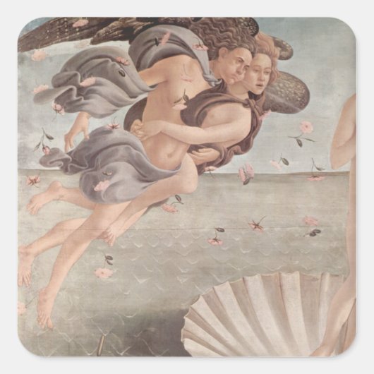 Botticelli Renaissance-Malerei Quadratischer Aufkleber (Vorderseite)