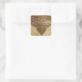 Botticelli's Inferno Karte - Dante Quadratischer Aufkleber (Tasche)