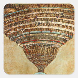 Botticelli's Inferno Karte - Dante Quadratischer Aufkleber