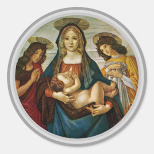 Botticellis Madonna mit Kind Runder Aufkleber