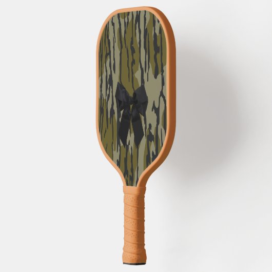 Bottland Camouflage Niedlich Bow Ribbon für Frauen Pickleball Schläger (Links)