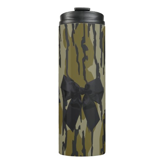 Bottland Camouflage Niedlich Bow Ribbon für Frauen Thermosbecher (Vorderseite)