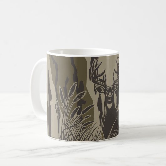 Bottland-Camouflage Weiße Hirsche Buck Jagd Camouf Kaffeetasse (Vorderseite Links)