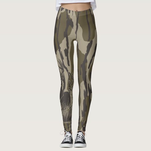 Bottland-Camouflage Weiße Hirsche Buck Jagd Camouf Leggings (Vorderseite)