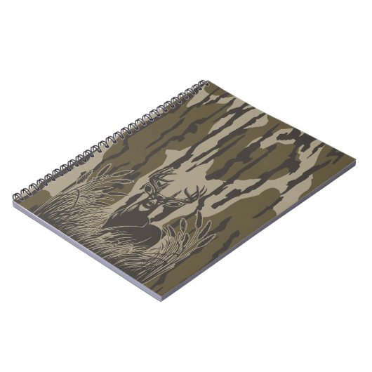 Bottland-Camouflage Weiße Hirsche Buck Jagd Camouf Notizblock (Linke Seite)