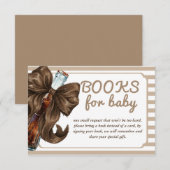Bottle Bow Baby Shower Book Request Begleitkarte (Vorne/Hinten)