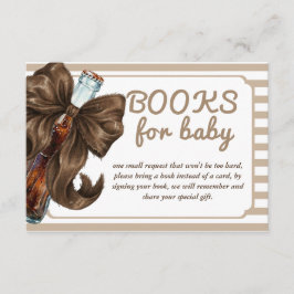 Bottle Bow Baby Shower Book Request Begleitkarte
