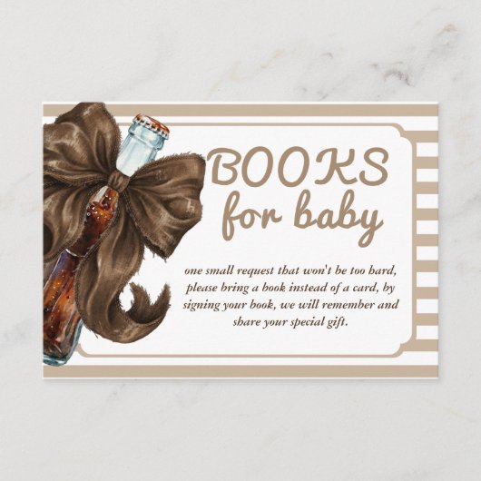 Bottle Bow Baby Shower Book Request Begleitkarte (Vorderseite)