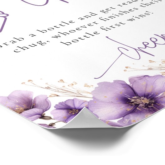 Bottle Chug Beer Lila Butterfly Baby Showspiel Poster (Ecke)