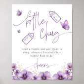 Bottle Chug Beer Lila Butterfly Baby Showspiel Poster (Vorne)