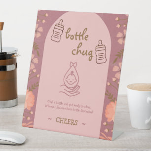 Bottle Chug Game Baby Dusche Sockelschild