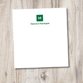 Bottle Green Modern Chic Trendy Monogram Name Notizblock
