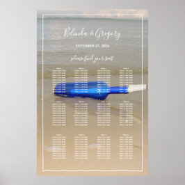 Bottle On Beach Sand Hochzeitskarte Poster