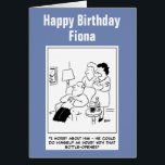Bottle opener injury cartoon<br><div class="desc">Wife tells friend that she's concerned her husband might injure himself on his bottle-opener</div>