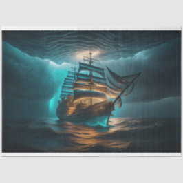Bottle to sea ocean ship capsize v1 Tissue paper Seidenpapier