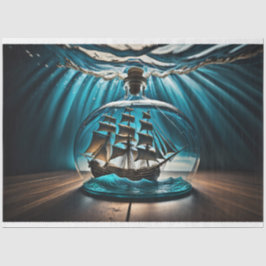 Bottle to sea ocean ship capsize v9 Tissue paper Seidenpapier