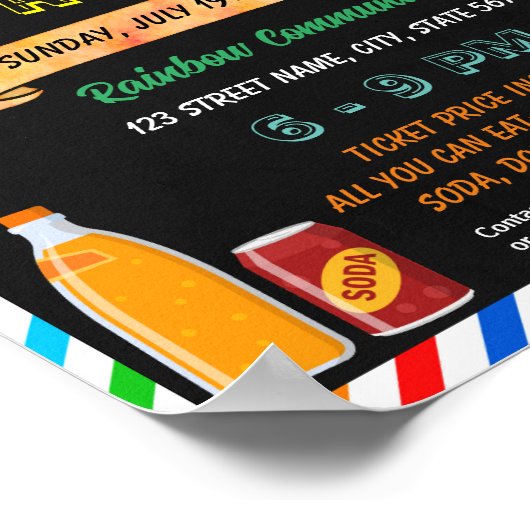 Bottle und Can Fundraising Drive Schulvorlage Poster (Ecke)