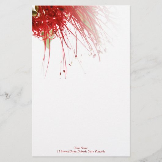 Bottlebrush Blume Stationery Briefpapier (Vorderseite)