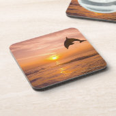 Bottlenose-Delphin, der 2 springt Untersetzer (Linke Seite)