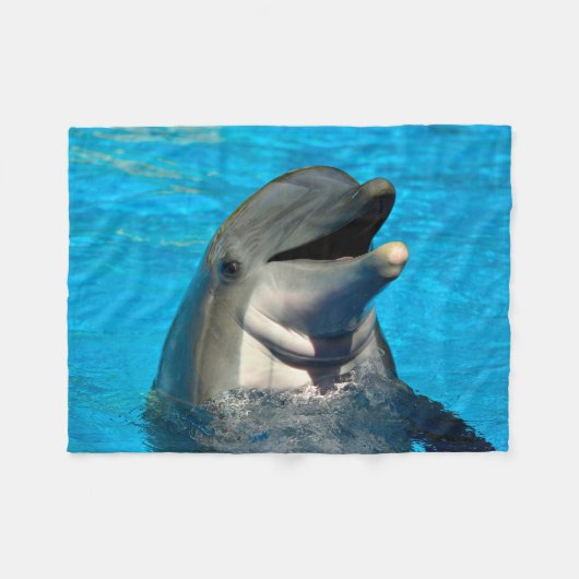 Bottlenose Delphin Head Fleece Blanket (Vorderseite (Horizontal))
