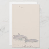 Bottlenose-Delphine u. Möven-personalisiertes Briefpapier (Vorne/Hinten)