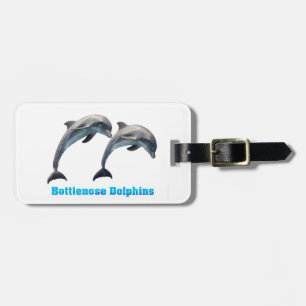 Bottlenose Delphinen Gepäck-Tag-Leder-Gurt Gepäckanhänger
