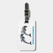Bottlenose Delphinen Gepäck-Tag-Leder-Gurt Gepäckanhänger (Vorderseite vertikal)