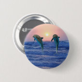 Bottlenose Dolphin bei Sonnenaufgang Button (Vorne & Hinten)