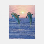 Bottlenose Dolphin bei Sonnenaufgang Fleecedecke (Vorderseite)