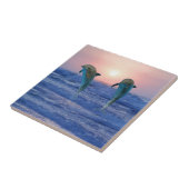 Bottlenose Dolphin bei Sonnenaufgang Fliese (Seite)
