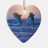 Bottlenose Dolphin bei Sonnenaufgang Keramik Ornament (Rechts)