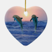 Bottlenose Dolphin bei Sonnenaufgang Keramik Ornament (Hinten)