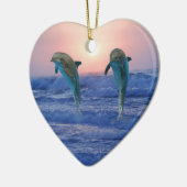 Bottlenose Dolphin bei Sonnenaufgang Keramik Ornament (Links)