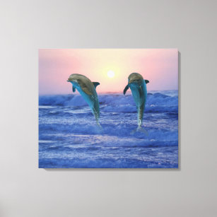 Bottlenose Dolphin bei Sonnenaufgang Leinwanddruck