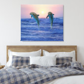 Bottlenose Dolphin bei Sonnenaufgang Leinwanddruck (Insitu (Schlafzimmer))