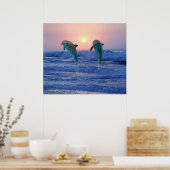 Bottlenose Dolphin bei Sonnenaufgang Poster (Küche)