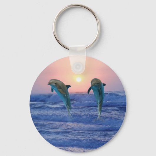 Bottlenose Dolphin bei Sonnenaufgang Schlüsselanhänger (Vorderseite)