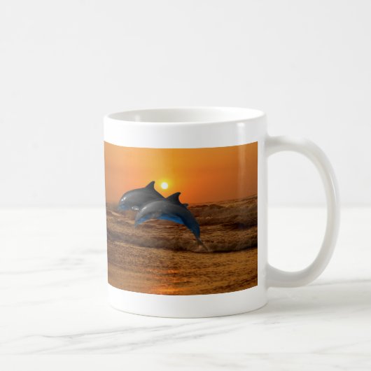 Bottlenose Dolphin bei Sonnenuntergang Kaffeetasse (Rechts)