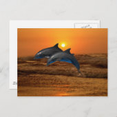 Bottlenose Dolphin bei Sonnenuntergang Postkarte (Vorne/Hinten)